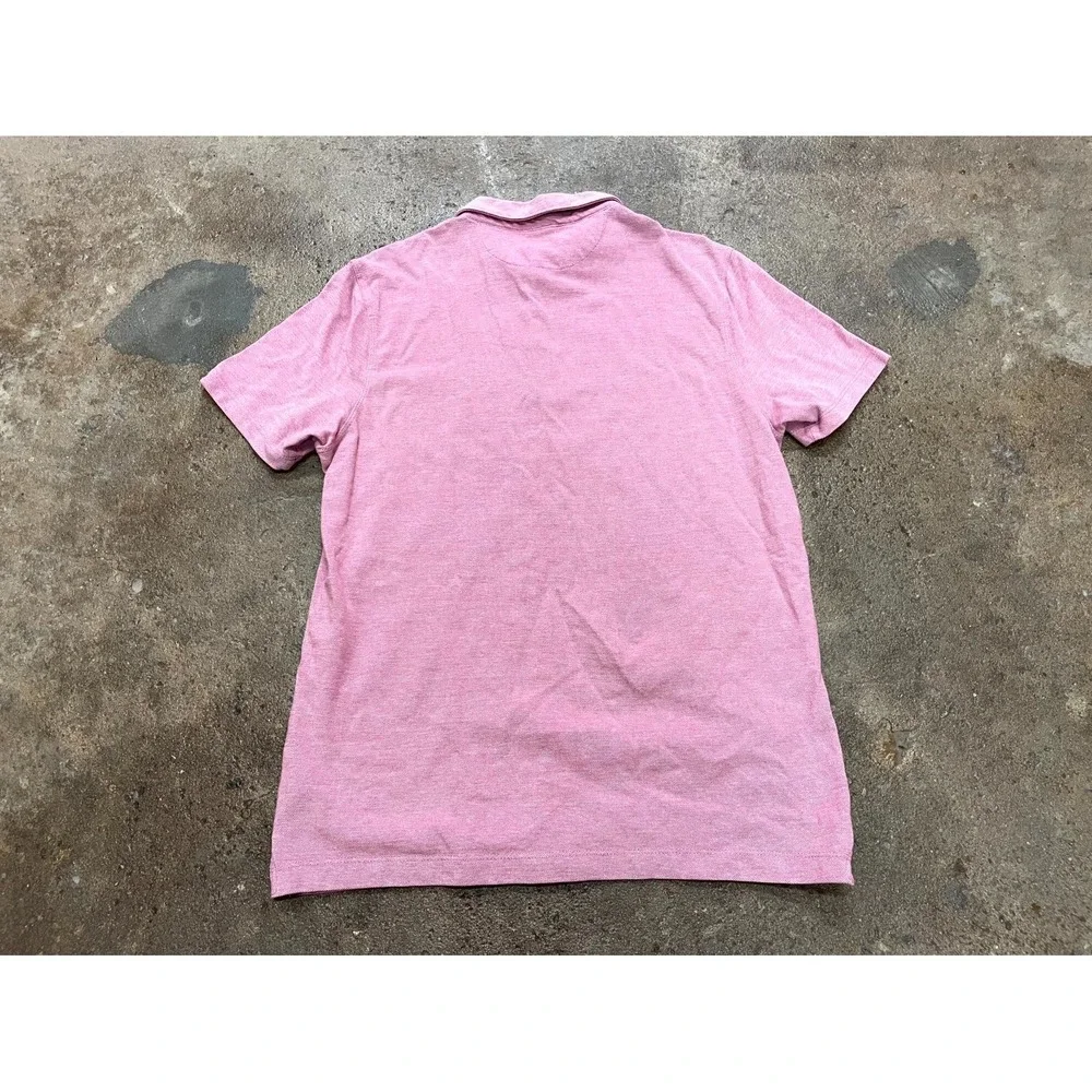 Banana Republic Polo‎ Shirt Mens Medium Pink Cotton 1/4 Button Performance Golf